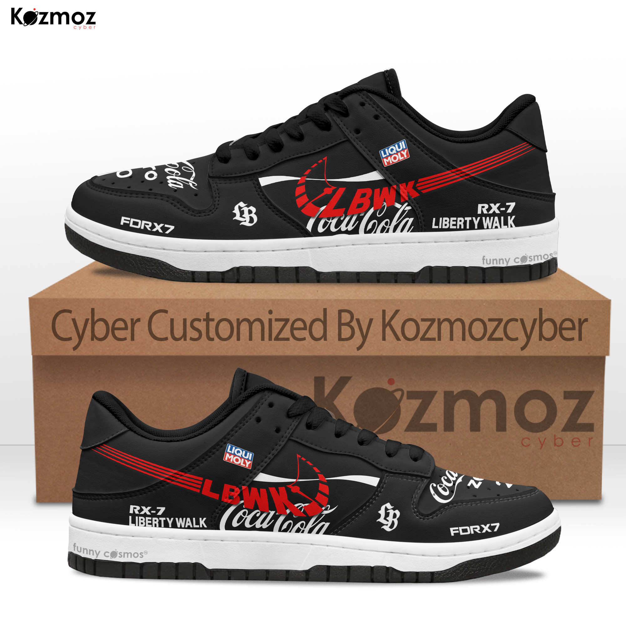 Toshiro Nishio Custom Shoes Mazda RX-7 Coca-Cola Racing Livery 2023 Racing Shoes - 10