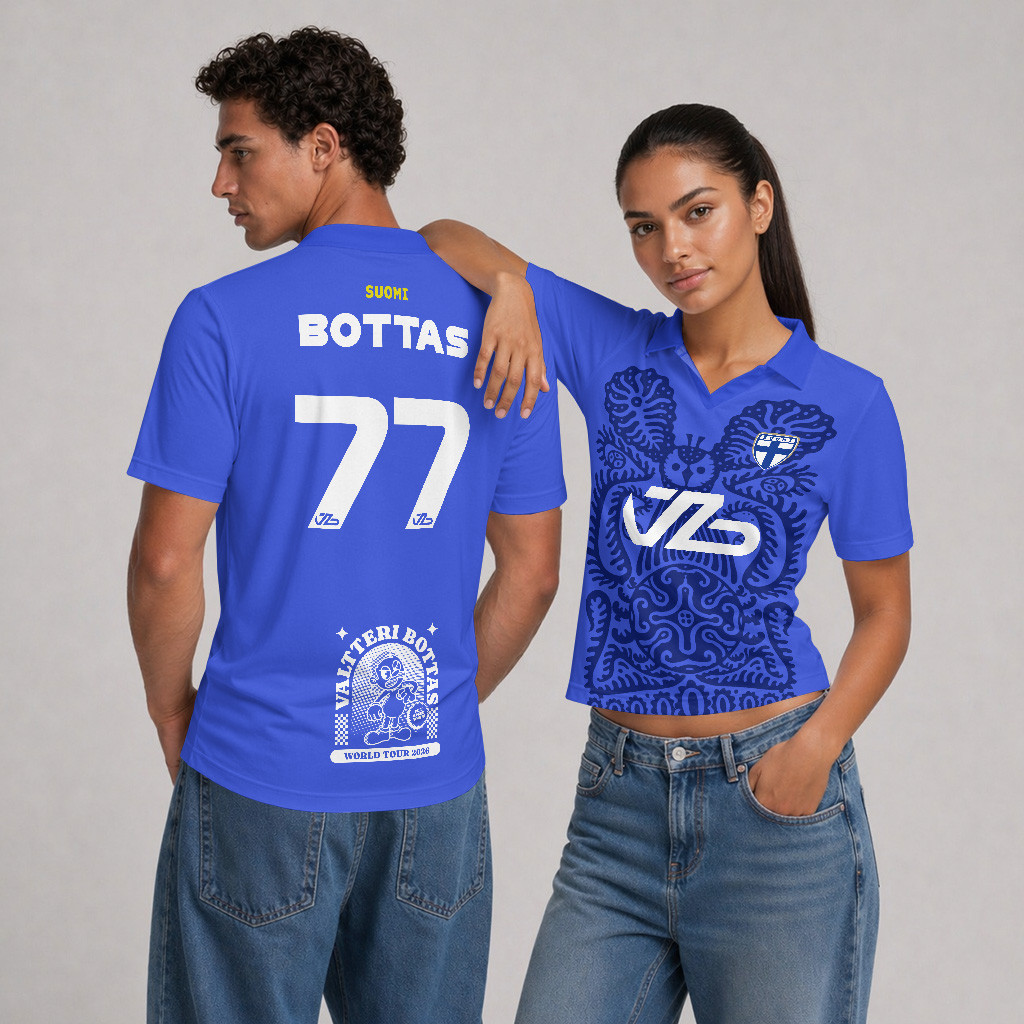 Valtteri Bottas x Finland F1 Team Custom V-Neck Polo Shirt
