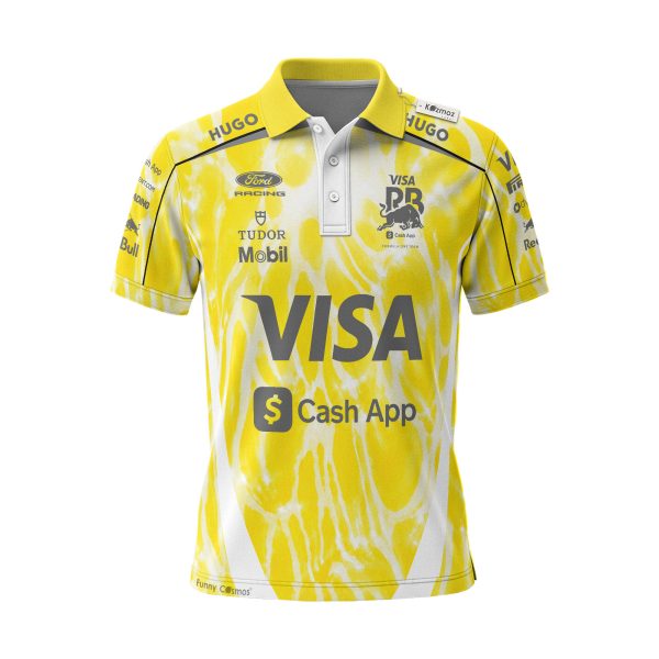 VISA Yellow Cash App RB F1 Team GP Miami 2026 Custom Polo Shirt - 6