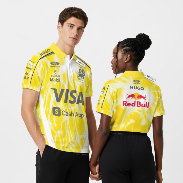 VISA Yellow Cash App RB F1 Team GP Miami 2026 Custom Polo Shirt - 14