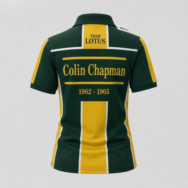 Colin Chapman Lotus 25 1962 - 1965 Green Yellow Custom Polo Shirt - 11