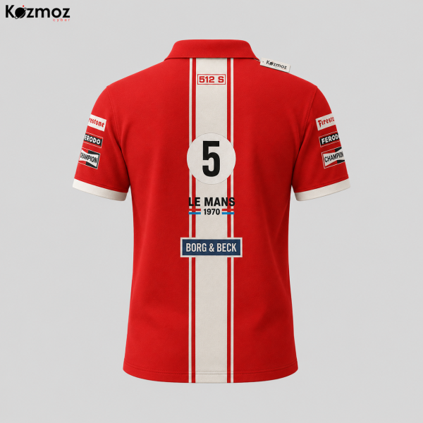 Ferrari 512 S #5 Le Mans 1970 Custom Polo Shirt - 9