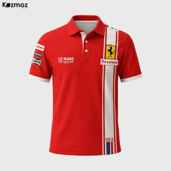Ferrari 512 S #5 Le Mans 1970 Custom Polo Shirt - 8