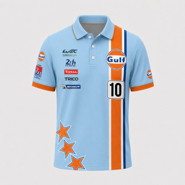 FAI Backs Gulf 50th Anniversary Le Mans Team Custom Polo Shirt - 8