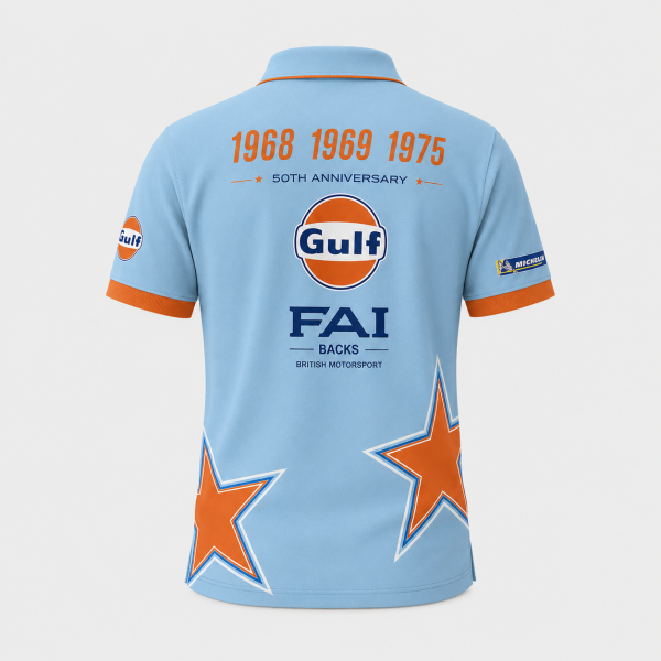 FAI Backs Gulf 50th Anniversary Le Mans Team Custom Polo Shirt - 9