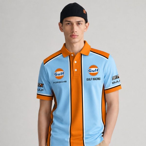 Gulf Racing 1970 Inspired Car Limited Edition Custom Polo Shirt - 12