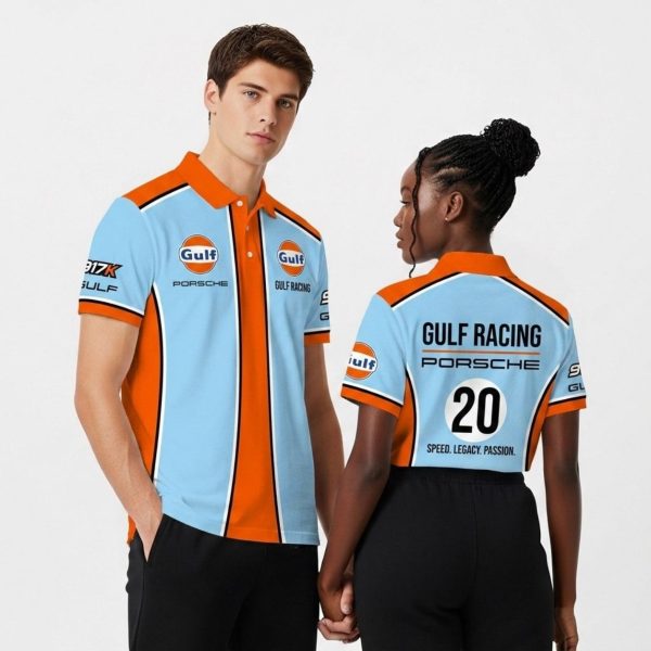 Gulf Racing 1970 Inspired Car Limited Edition Custom Polo Shirt