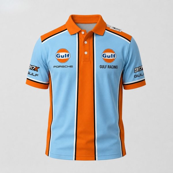 Gulf Racing 1970 Inspired Car Limited Edition Custom Polo Shirt - 11