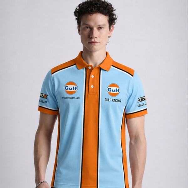Gulf Racing 1970 Inspired Car Limited Edition Custom Polo Shirt - 13