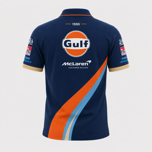 ML 720s LMGT3 Evo"Gulf" Le Mans 1995 Tribute Custom Polo Shirt - 9