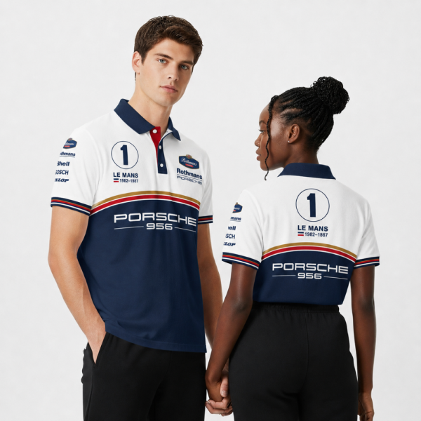 Rothmans x Porsch 956 Le Man 24h Legendary 1982 - 1987 Custom Polo Shirt