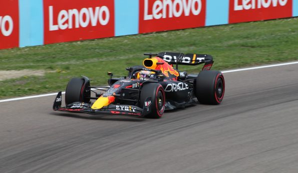 Max Verstappen at the 2022 Imola Grand Prix behind the wheel of his Red Bull
