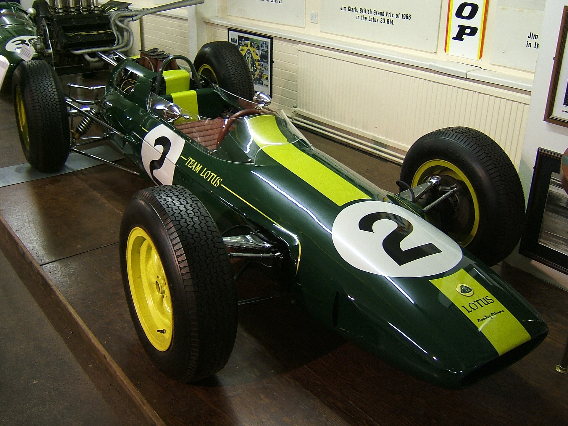 Jim Clark championship-winning Lotus 25 displayed at Donington